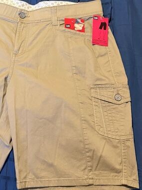Lee Women's Khaki Cargo Bermuda Shorts
